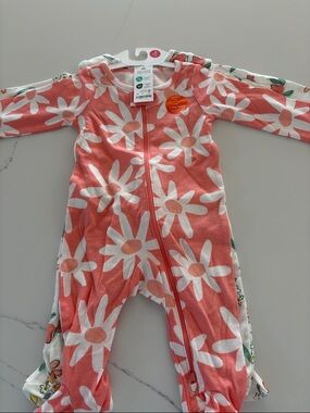 Carter’s 2pk Floral Zip One-Piece - Coral White Daisy